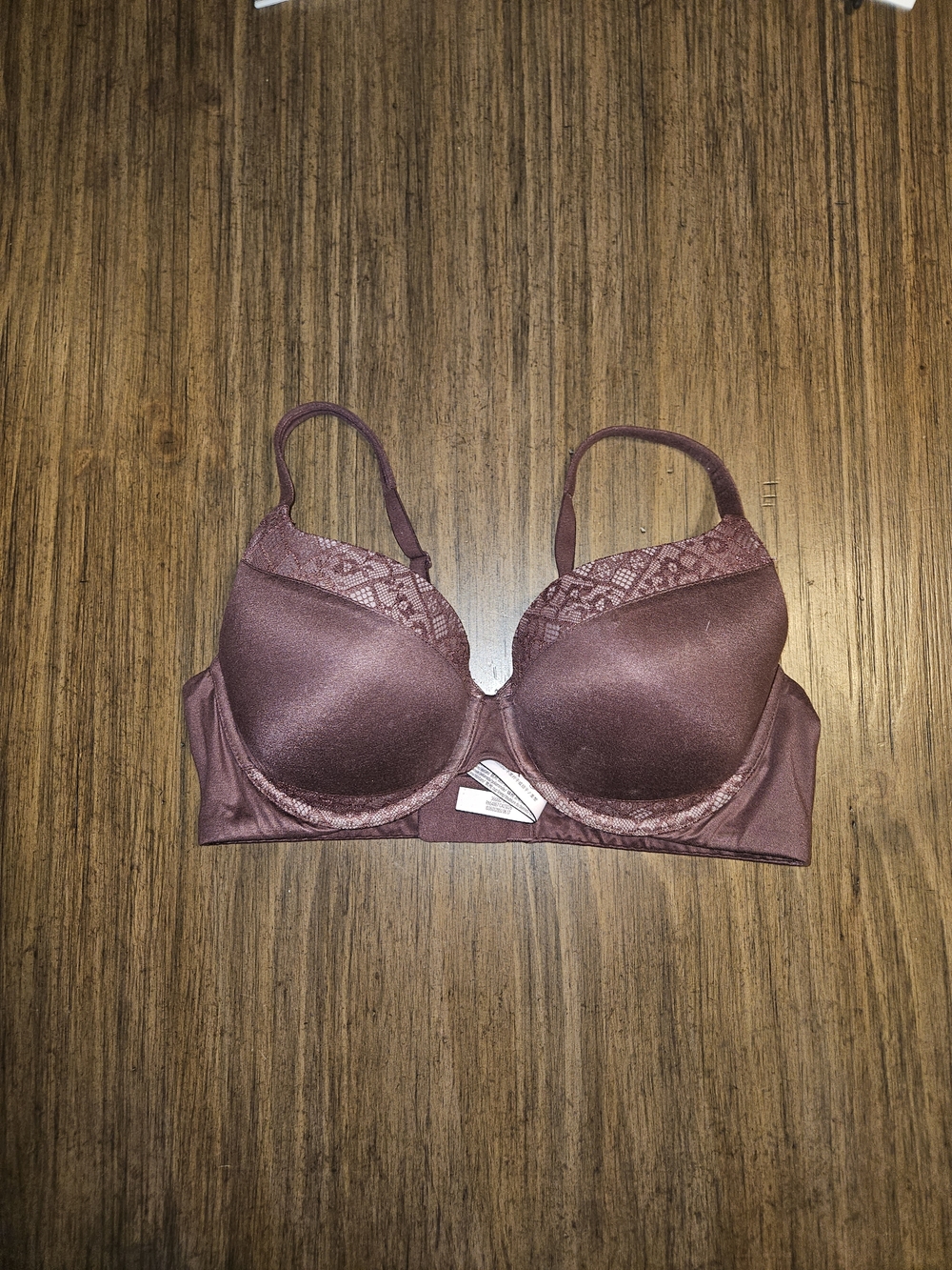 Victoria's Secret Plum Lace-Trim Underwire Bra 38c